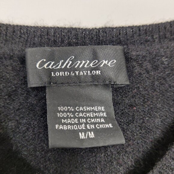 Lord & Taylor Women's Sweater Size M Gray Cashmere Business Casual Chic - Picture 2 of 6